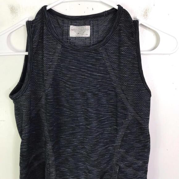 Athleta Top Womens XS Support Compression Tank Yoga Pilates Space Dye Dark Gray - Picture 6 of 7